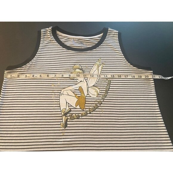 Disney Tinker Bell Multicolor Striped Sleeveless T-shrt, Women's Large - Picture 7 of 9